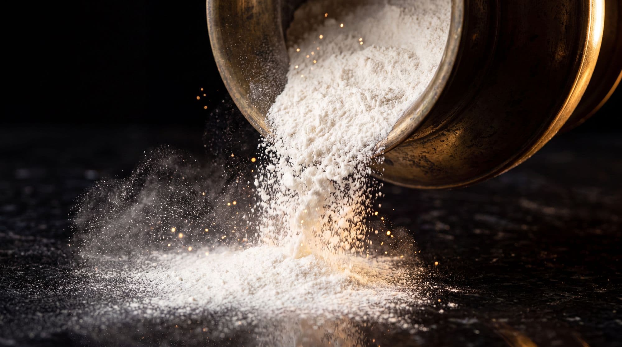 Beta alanine powder caught mid pour