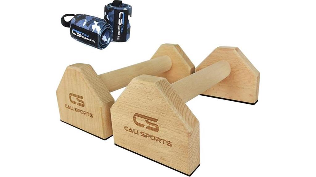 10 Best Parallettes For Calisthenics 4 Wooden Parallettes With Wraps